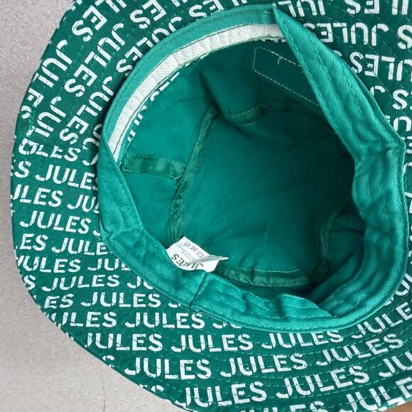 Jules Tour De France Bucket Hat Green White Logo Sports Cycling Cotton EUC - Picture 3 of 5